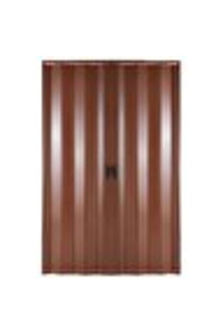 Sarpaş Dekor Sarpaş Akordiyon Kapı 216x191 Ceviz Camsız Çift Açılım Kalın Kapı Katlanır Akordeon Pvc Anahtar Kilitli