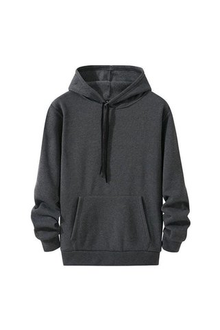 calvesa Kadın Kapüşonlu Kanguru Cepli 3 İplik Pamuklu Oversize Hoodie Sweatshirt - Füme