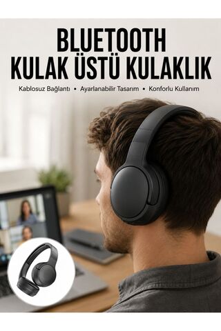 Eco Lounge Kablosuz Bluetooth Kulaklık Kulak Üstü Ayarlanabilir Uzun Ömürlü Yeni Nesil
