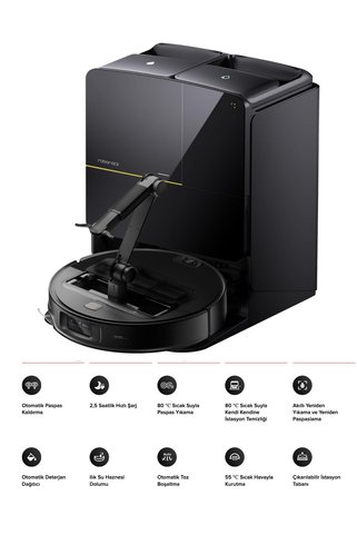 Xiaomi ROBOROCK 22.000Pa Emiş Gücü Çöp Boşaltma İstasyonlu Mekanik Kollu Yapay Zeka Destekli Robot Süpürge