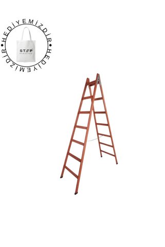 Step 7 BASAMAKLI ÇİFT ÇIKIŞLI AHŞAP MERDİVEN (YÜKSEKLİK 2.30 MT)