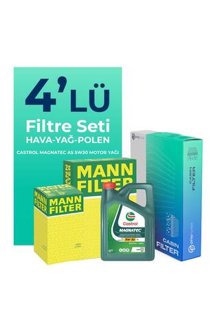 Mann-Filter Toyota Corolla 1.6 Benzin Filtre Bakım Seti CAST ROL Motor Yağlı (2007-2009) 4 Lü