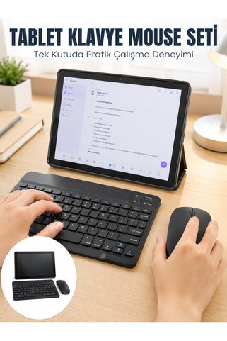 Hsc bilişim Sim Kartlı Android Tablet Bluetooth Klavye Kablosuz Mouse Geniş Ekran Ve Taşınabilir Kullanım Seti
