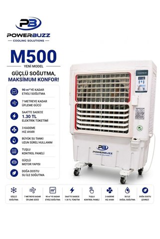 POWERBUZZ PORTATİF - EVAPORATİF SULU SOĞUTMA -POWERBUZZ SOĞUTUCU - M-500