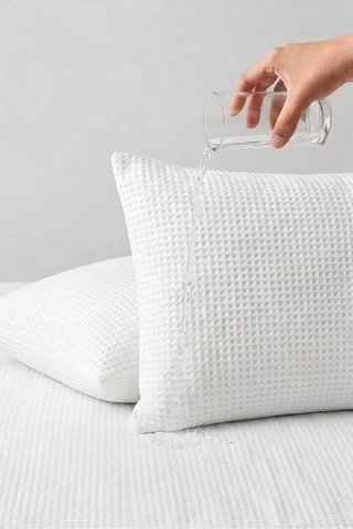 Mirabuy FeyzaDesign 3D Jakar Tasarım Yastık Alezi Seti Sıvı Geçirmez 2’li Beyaz - Yastık Alezi
