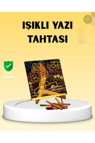 Global LED Işıklı Akrilik Yazı Tahtası Renkli Kalem Setiyle