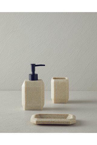 English Home Stone 3'lü Banyo Seti Bej