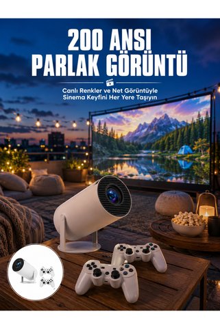 Artepieza co. Full HD 8 GB Ayaklı Çift Kollu 4K Video Oyun Konsolu Taşınabilir Yeni Nesil - Lisinya