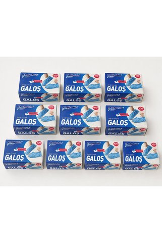 Dolphin Tek Kullanımlık Kalın Pratik Kutulu Galoş - Mavi - 100 Adetlik 10 Paket