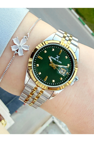 Daniel Klein İç Kadranı Yeşil Kadın Kol Saati Ve Bileklik