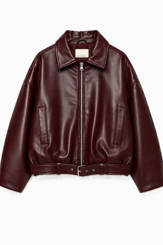 moda armanc Kadın Oversize Bomber Suni Deri Ceket | Yeni Sezon Kemerli Biker Ceket