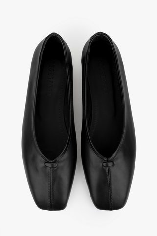 Shoeberry Kadın Levira Siyah Cilt Babet