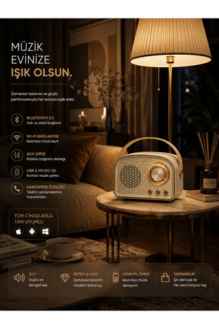 Zigver Retro Bluetooth Hoparlör Sevimli Mini Hoparlör Taşınabilir Kablosuz Hoparlör Ev Açık Seyahat için Vi