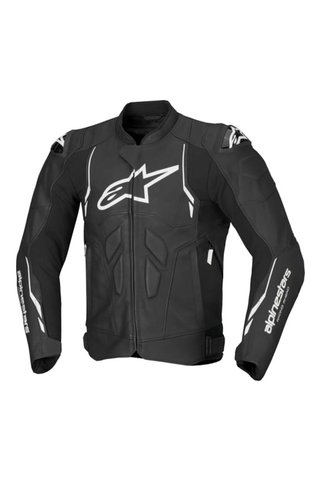Alpinestars Dusk Korumalı Deri Motosiklet Montu Siyah Beyaz