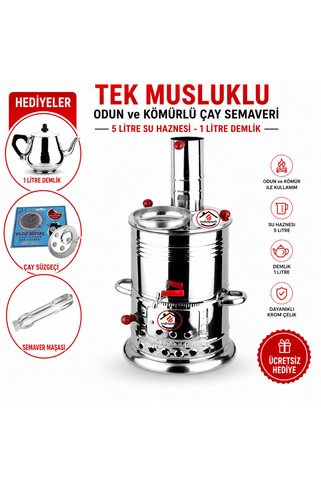 sobapark ODUNLU SEMAVER PAKETİ ÖZEL PAKET ( SEMAVER + DEMLİK + SÜZGEÇ + MAŞA ) Çay Semaveri
