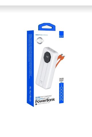 ACL 20000mAh 22.5W Süper Hızlı Şarj Powerbank – Dahili USB-C & Lightning Kablolu LED Göstergeli