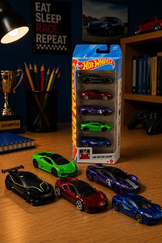 HOT WHEELS Hw Motor Show 5'li Araba Seti - Özel Koleksiyon Metal Oyuncak Araçlar