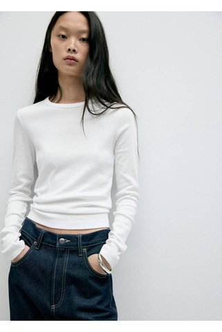 MANGO Woman Fitted pamuklu tişört