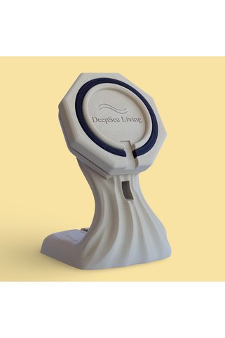 DeepSea Living Wave MagSafe Telefon Standı | Manyetik Döner Başlıklı Premium Masaüstü Telefon Tutucu | Mat PLA Materyal-Pastel Kraft