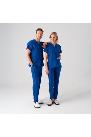 ÇİZGİ MEDİKAL Saks Mavisi Dr. Greys Doktor Hemşire Medikal Scrubs Takım Best Likralı Kumaş