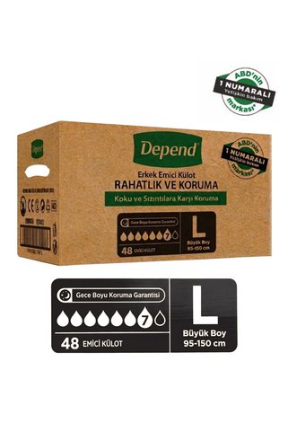 Depend Emici Külot Büyük Boy Erkek 8 li x 6 Adet