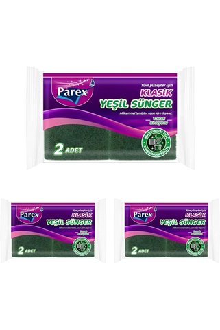 Yıldızan zkra shop Tüm Yüzeyler İçin Klasik Yeşil Sünger 2 Adet (3 paketi) 1053162
