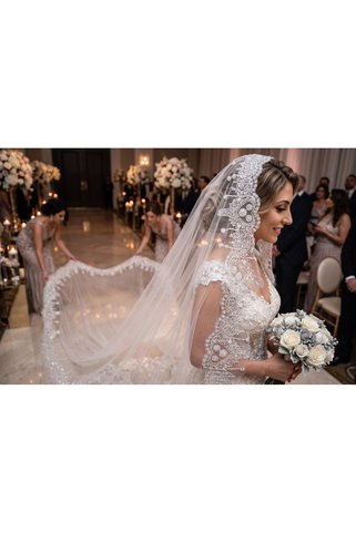 JABO WEDDİNG HOUSE DUVAK GELİN RAHİBE DUVAĞI PLATİN GÜMÜŞ TAŞ VE BONCUK İŞLEMELİ 2 METRE TARAKLI GELİN DUVAĞI