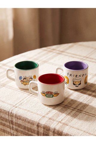 LC Waikiki LCW HOME Karışık Friends Baskılı 3'lü Kupa Seti
