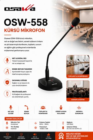 OSAWA OSW-558 PROFESYONEL KÜRSÜ MİKROFON