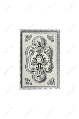Dekonil 60x90 cm Dikdörtgen Saray Tavan - Tavan Avize Göbeği - Gümüş