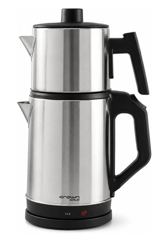 MOBEE Crwn 1500W Paslanmaz Çelik Otomatik Çay Makinesi 1.8L + 0.8L Çelik Demlikli Çaycı