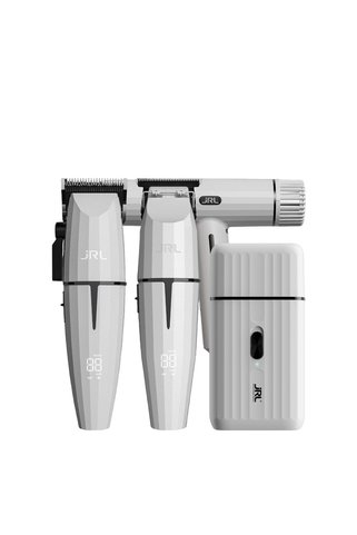 JRL PROFESSIONAL Ghost Kit 3 Saç Kesim Çizim Sakal ve Fön Makinesi Seti Beyaz