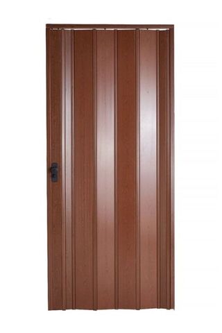 Sarpaş Dekor Sarpaş Akordiyon Kapı 81x217 Ceviz Camsız Kalın Kapı Katlanır Akordeon Pvc Anahtar Kilitli