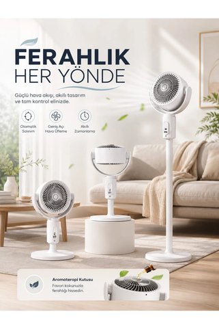 Eco Lounge 5 Kademeli Hız Ayarıyla Güçlü Hava Akışlı Dikey Vantilatör