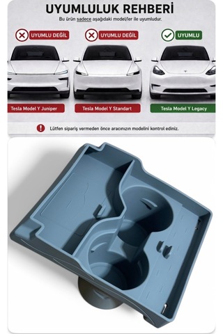 Li Parts Tesla Model Y Ve Model 3 Uyumlu Silikon Bardaklık Ve Düzenleyici-Juniper Uyumsuz