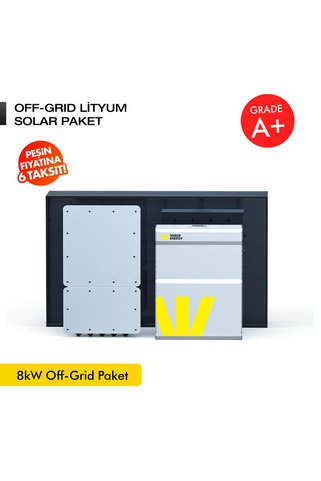 WERER ENERGY 8kW Off-Grid Solar Paket - LiFePO4 Batarya/Inverter/Solar Panel