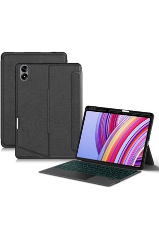 Fogy Redmi Pad 2 Pro 12.1 ile Uyumlu Mag Touchpad Blutooth Işıklı Standlı Türkçe Q Klavyeli Kılıfı