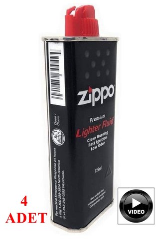 Zippo Accessory Çakmak Benzini & Benzinli Çakmak Benzini 125 Ml 4 Adet (VİDEOLU)