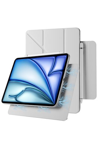m.tk moveteck iPad Air 11 inç Air 4/5/6/7. Nesil M2/M3/M4 Uyumlu Kılıf Manyetik Kalem Kilit Yuvalı Magic Kapak