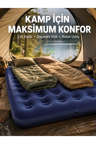 Najmaddin Kargo Kamp Ve Festival İçin Şişirilebilir Yatak Çift Kişilik Sağlam Yapı