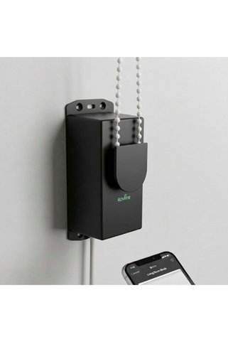 Rovline AKILLI PERDE MOTORU RV200, ZAMAN AYARLI, TUYA UYUMLU ,WİFİ, SESLİ KONTROL , SİYAH RENK