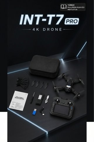 VANCKEY Drone 4K Kamera INT-T7 PRO – Katlanabilir WiFi FPV, 360° Takla, LED Işık, Uzaktan Kumandalı