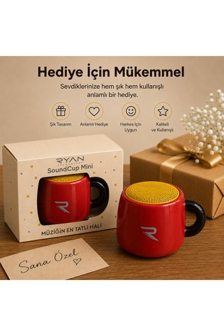 Ryan Mini Bluetooth Hoparlör Kahve Kupa Tasarımlı 5W Taşınabilir Kablosuz Speaker SoundCup RY-SC01