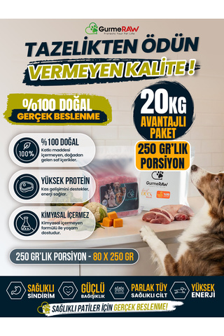 GurmeRAW | BARF DUCK ROYAL + RAW SPECIAL | 10 kg + 10 kg | 250 gr Porsiyonlu | Premium Avantaj Kombinasyonu