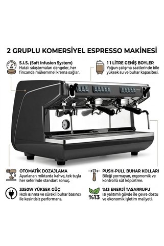 Simonelli APPİA LİFE 2 GRUPLU TAM OTOMATİK ESPRESSO MAKİNASI