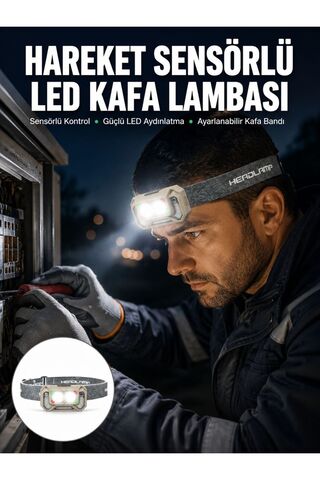 melonika Şarjlı Wave Sensörlü LED Kafa Feneri Outdoor Kullanım Yeni Nesil aby