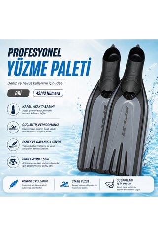 Apnea Split Palet 42/43 Numara, Profesyonel Yüzme ve Dalış Paleti, Kapalı Ayak Deniz Havuz Paleti