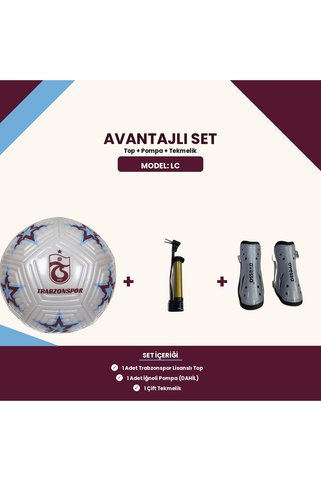 Trabzonspor Lisanslı Lc 5 Numara Futbol Topu + Pompa + Tekmelik - Avantajlı Set