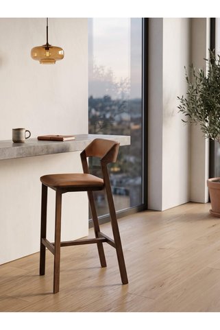 KleinHaus Furniture Antalya Ahşap Bar Sandalyesi