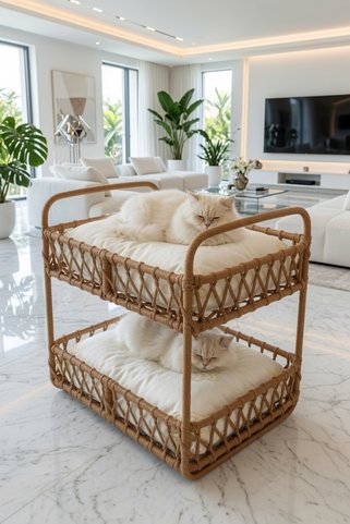 TASARYUM Zümra İki Katlı Kedi Ranzası